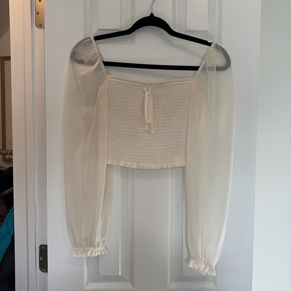 Aritzia Wilfred blouse white cropped - size XS